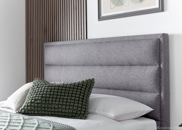 Kaydian Kirkby Marbella Grey Ottoman Bed Headboard Close Up-Better Bed Company