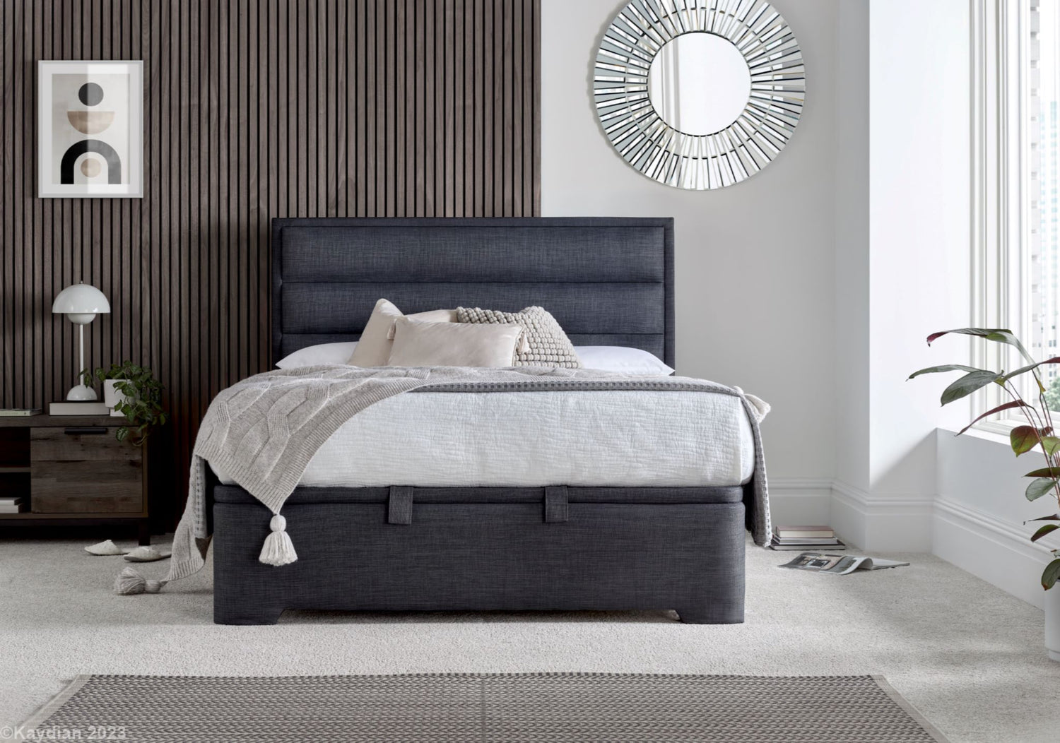 Kaydian Kirkby Pendle Slate Ottoman Bed-Better Bed Company