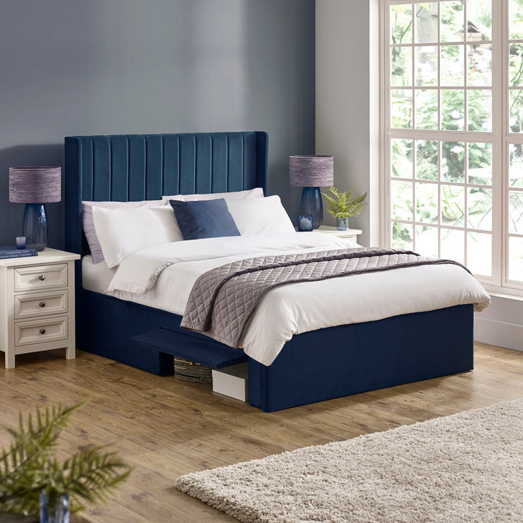 Julian Bowen Leila Storage Bed-Blue-Better Bed Company