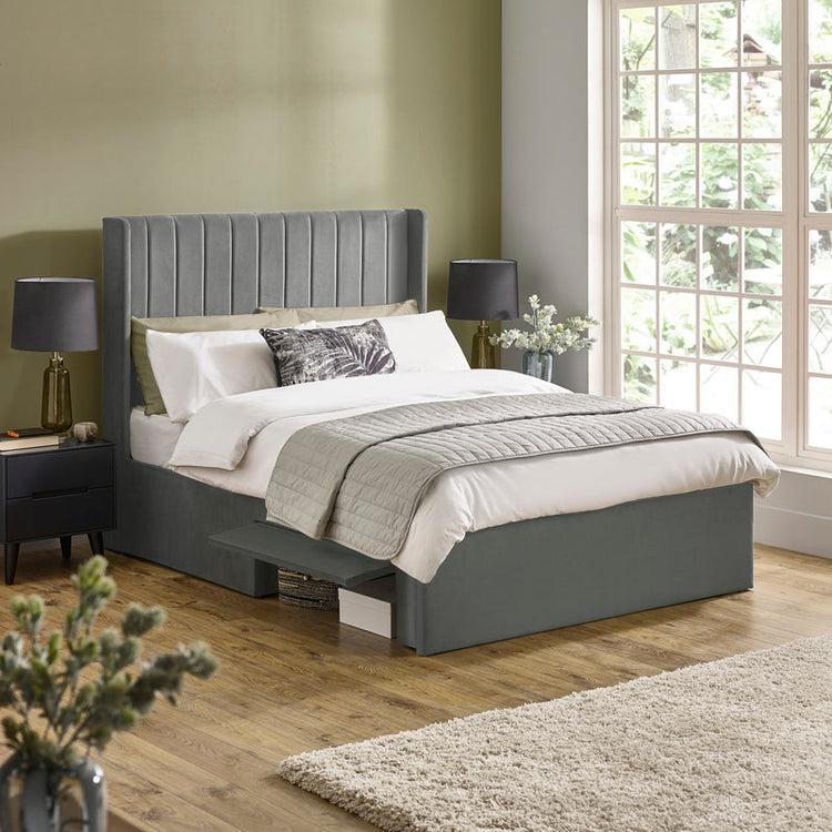 Julian Bowen Leila Storage Bed-Grey-Better Bed Company