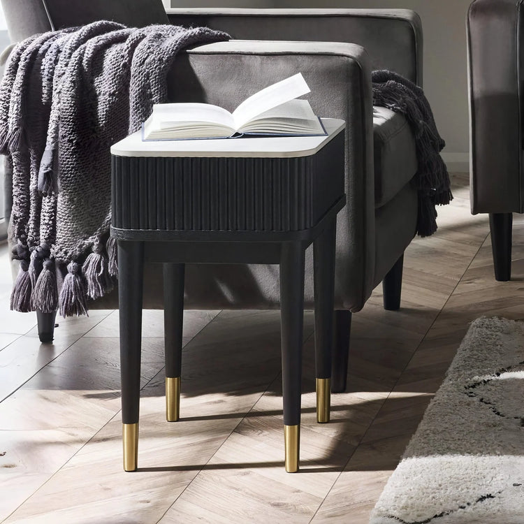 Julian Bowen Louis Lamp Table With Drawer From Side-Better Bed Company