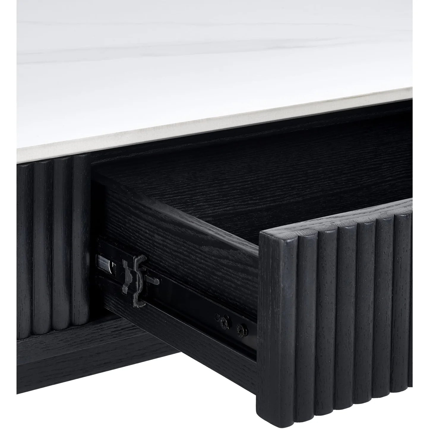 Julian Bowen Louis Coffee Table With 2 Drawers Runner Detail-Better Bed Company