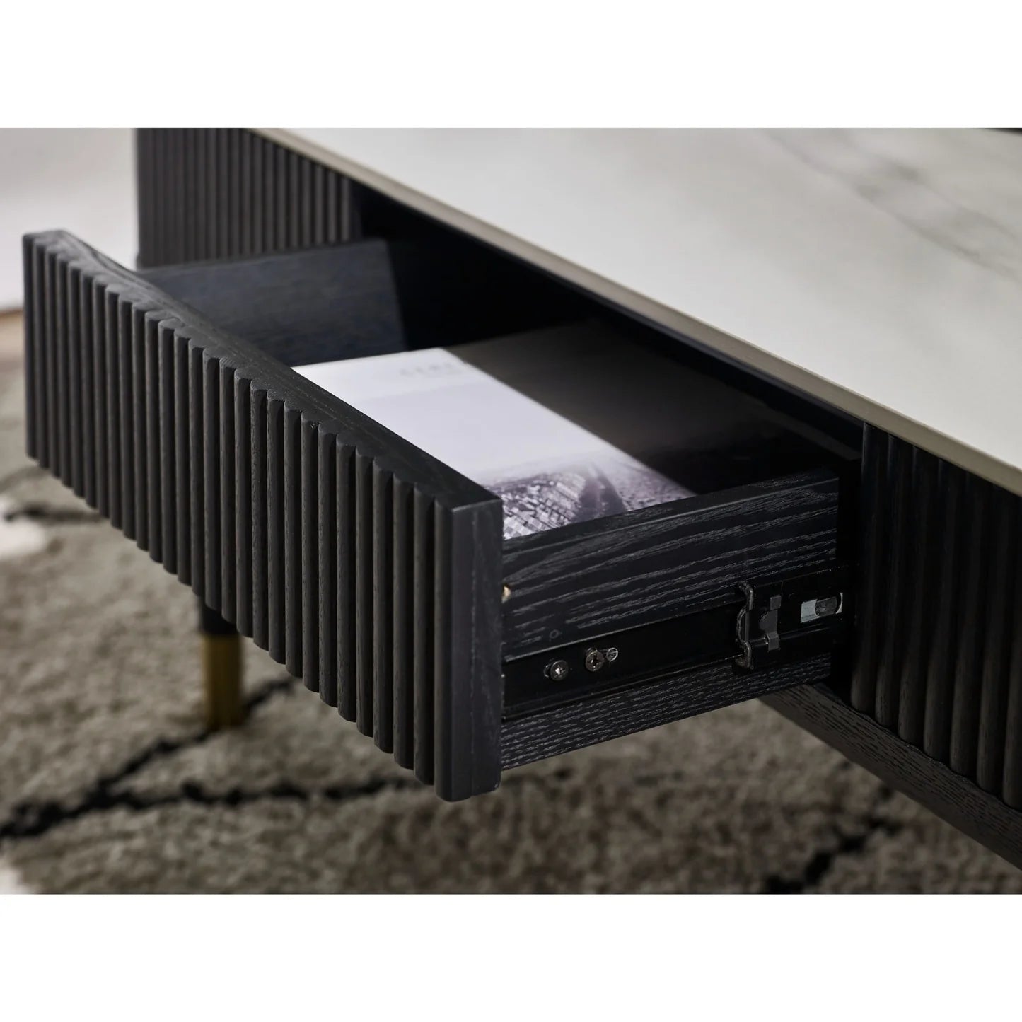 Julian Bowen Louis Coffee Table With 2 Drawers Runner-Better Bed Company