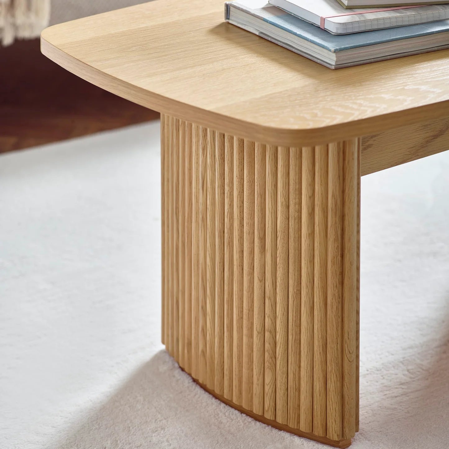 Julian Bowen Louis Compact Coffee Table Fluted Design-Better Bed Company
