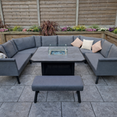 Signature Weave Luna U shape fabric sofa with Gas Fire Pit Table-Better Bed Company