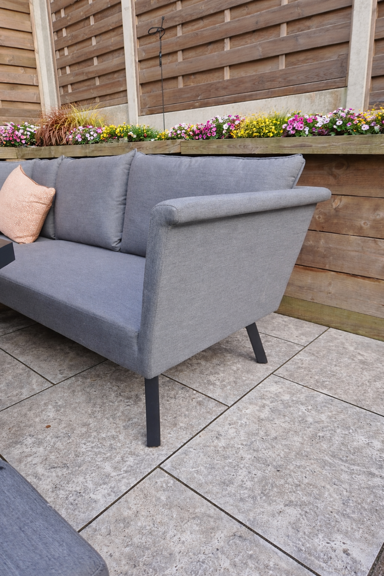 Signature Weave Luna L shape fabric sofa with Gas Fire Pit Table-Better Bed Company