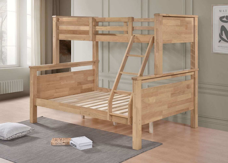Lolly Wooden Triple Bunk Bed-Oak-Better Bed Company