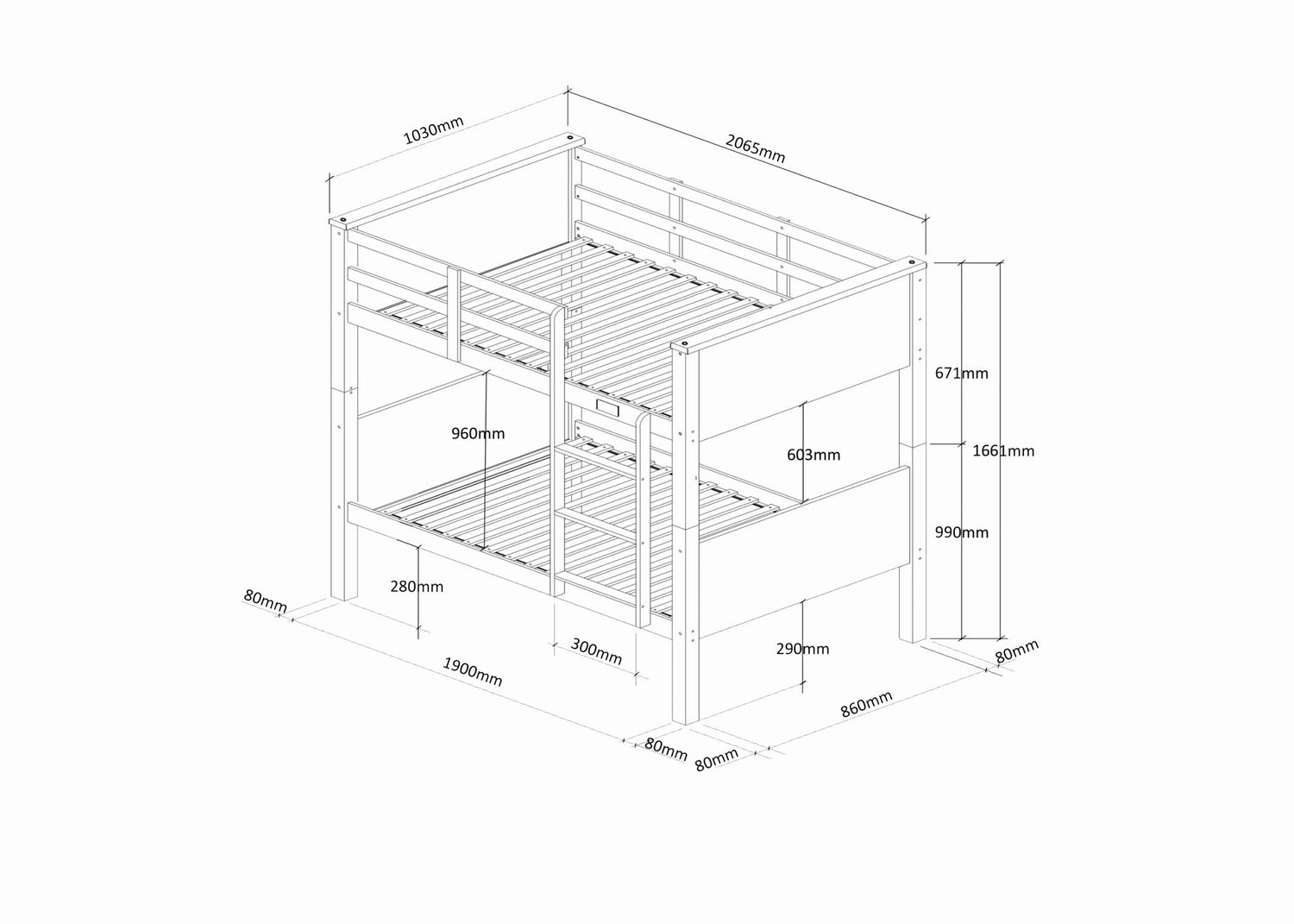 Lolly Wooden Triple Bunk Bed-Better Bed Company