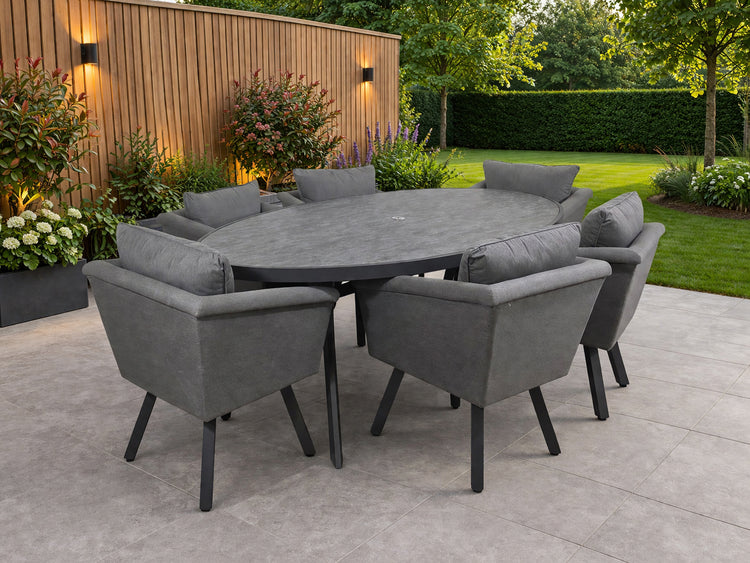 Signature Weave Luna Oval Table And 6 Chairs Set-Better Bed Company