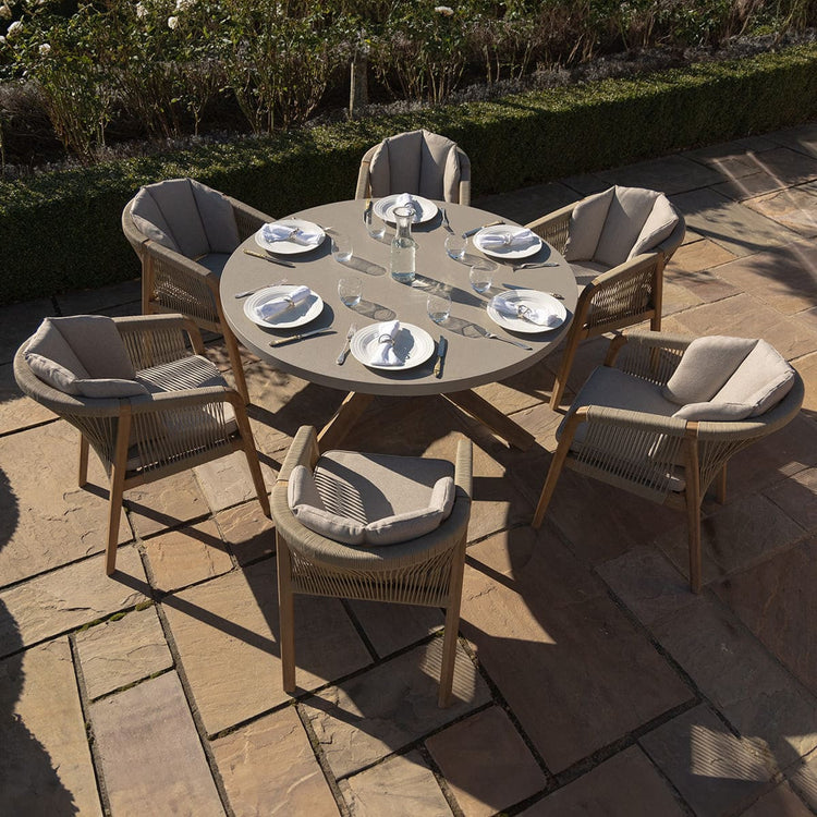 Maze Martinique 6 Seat Round Dining Set From Top Lifestyle-Better Bed Company