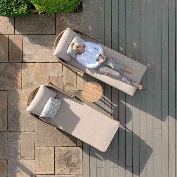 Maze Martinique Double Sunlounger Set From Above-Better Bed Company