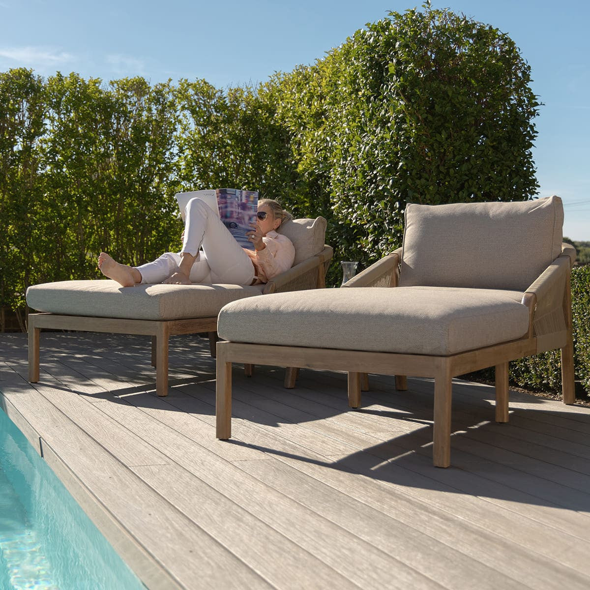 Maze Martinique Double Sunlounger Set-Better Bed Company