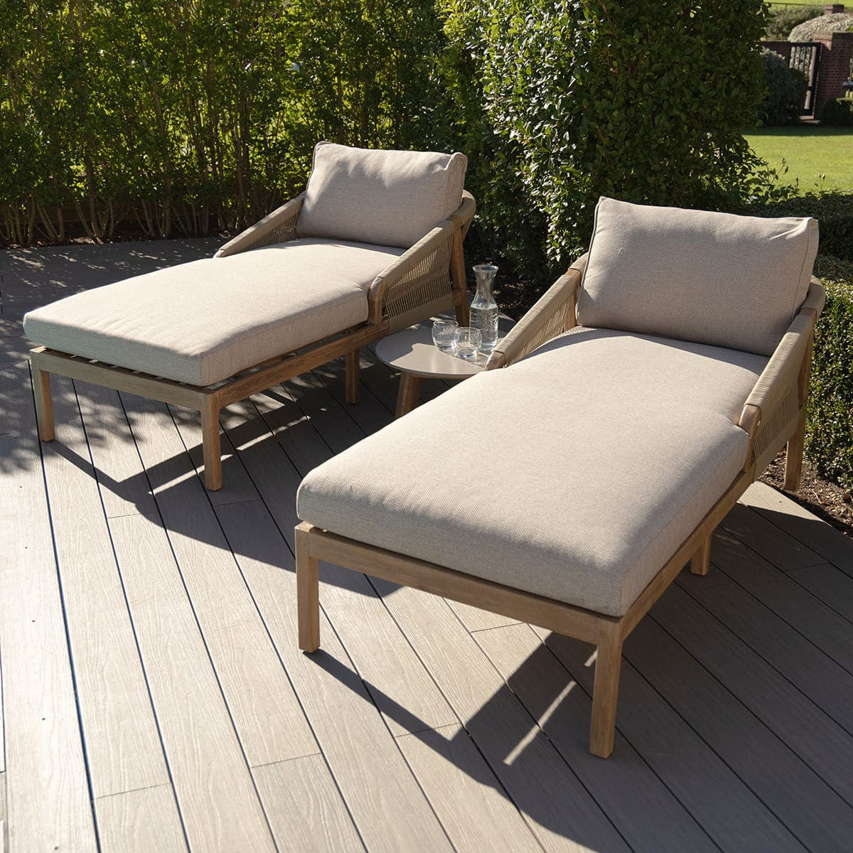Maze Martinique Double Sunlounger Set From Front-Better Bed Company