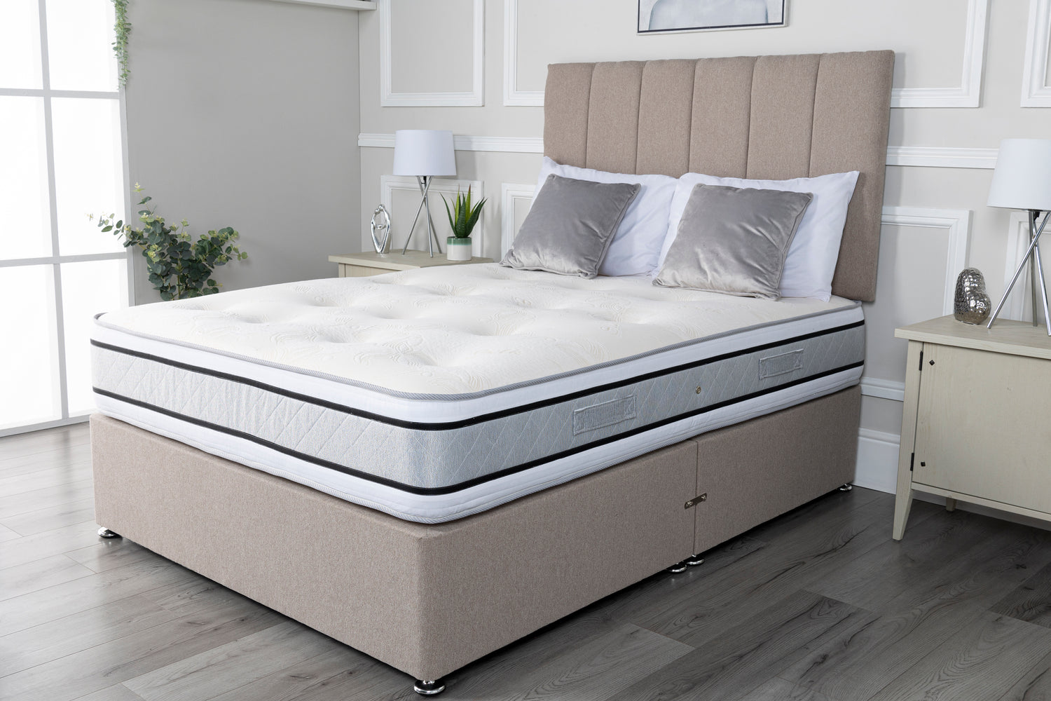 Myer Adams Memory Pocket Silk Divan Bed From Top-Better Bed Company