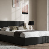 Emporia Beds Madrid Black Faux Leather Ottoman Bed-Better Bed Company