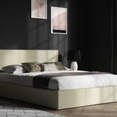 Emporia Beds Madrid Faux Leather Ottoman Bed Ivory-Better Bed Company