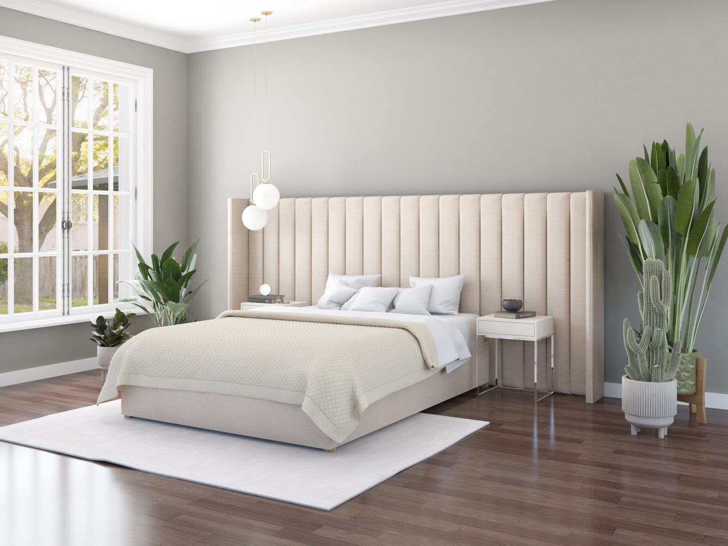 Aspire Grandeur Fabric Ottoman Bed-Malham Weave-Cream-Better Bed Company