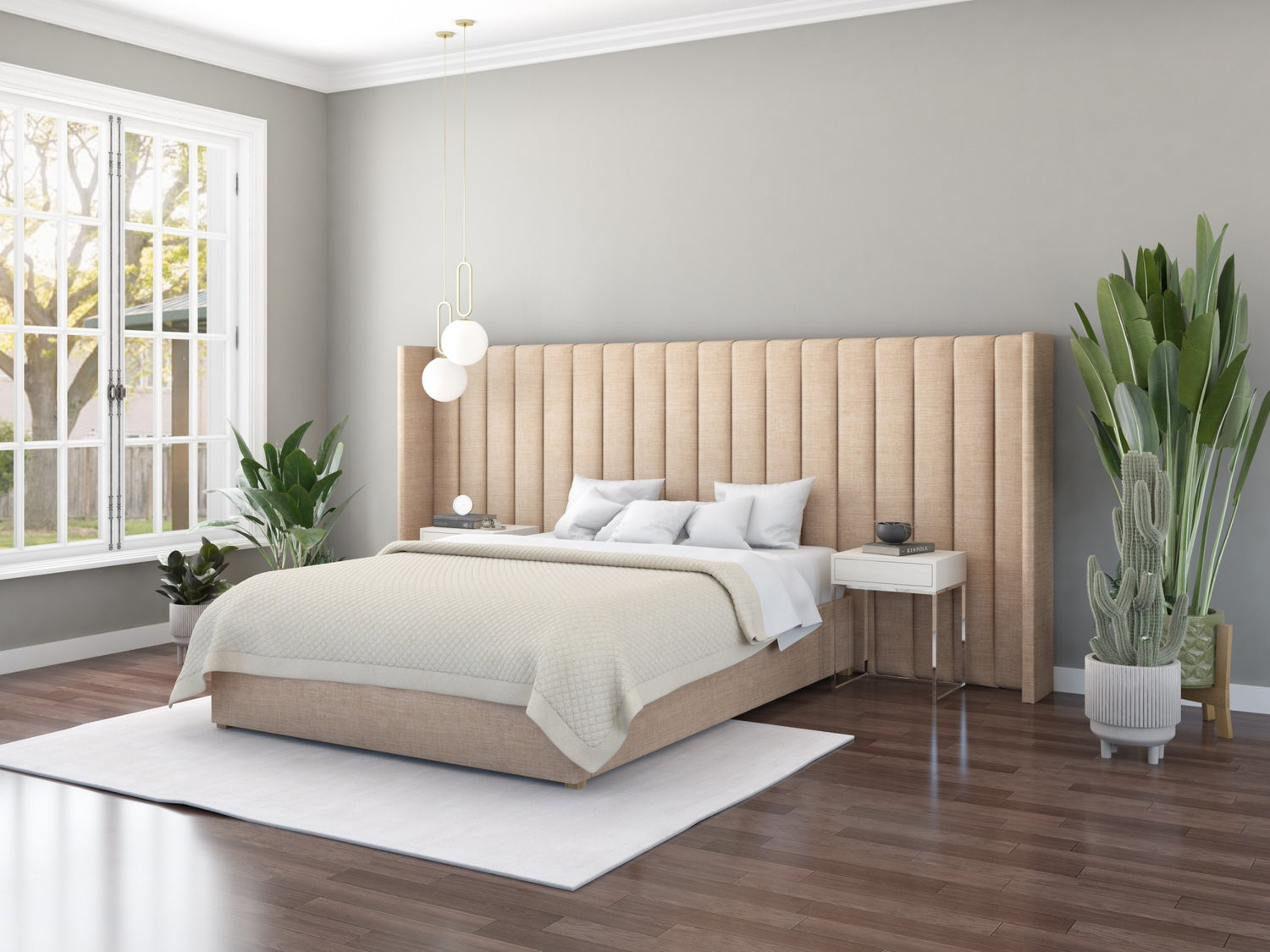 Aspire Grandeur Fabric Ottoman Bed-Malham Weave-Mink-Better Bed Company