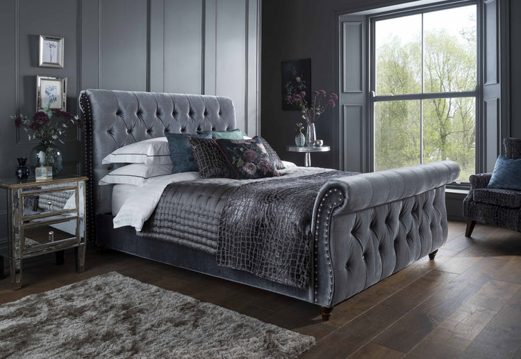 Flintshire Furniture Montana Velvet Bed Frame-Better Bed Company