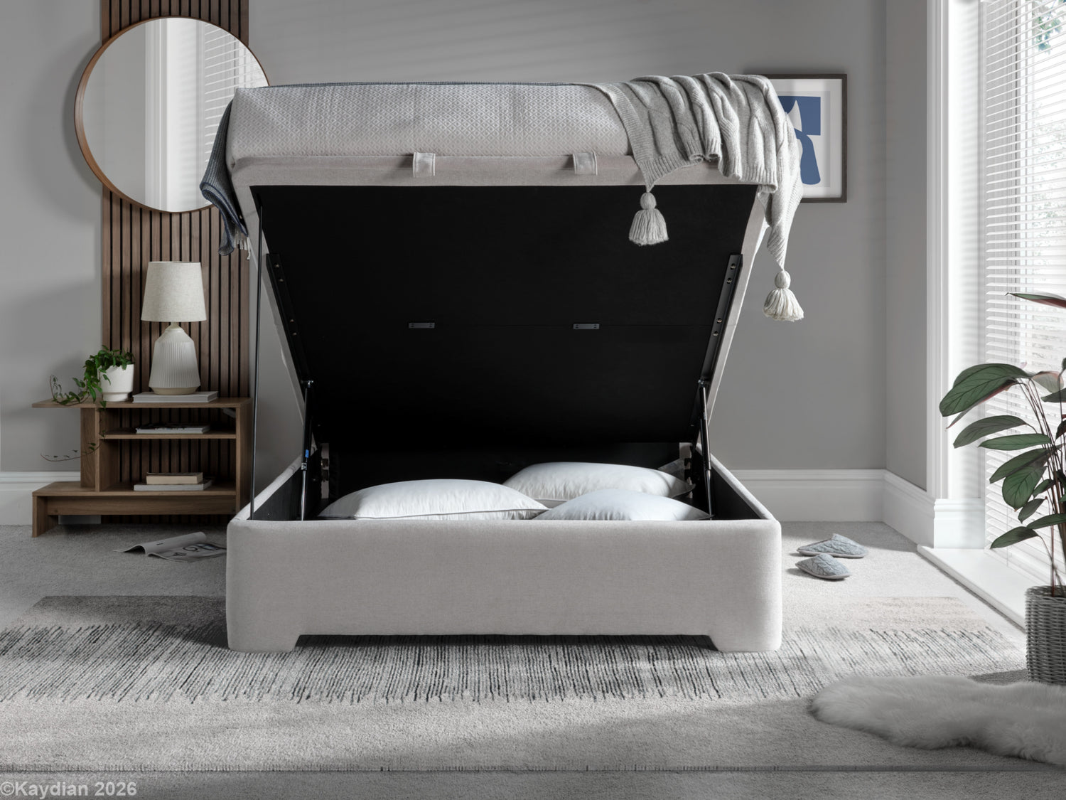 Kaydian Newland Maskat Clay Ottoman Bed-Better Bed Company