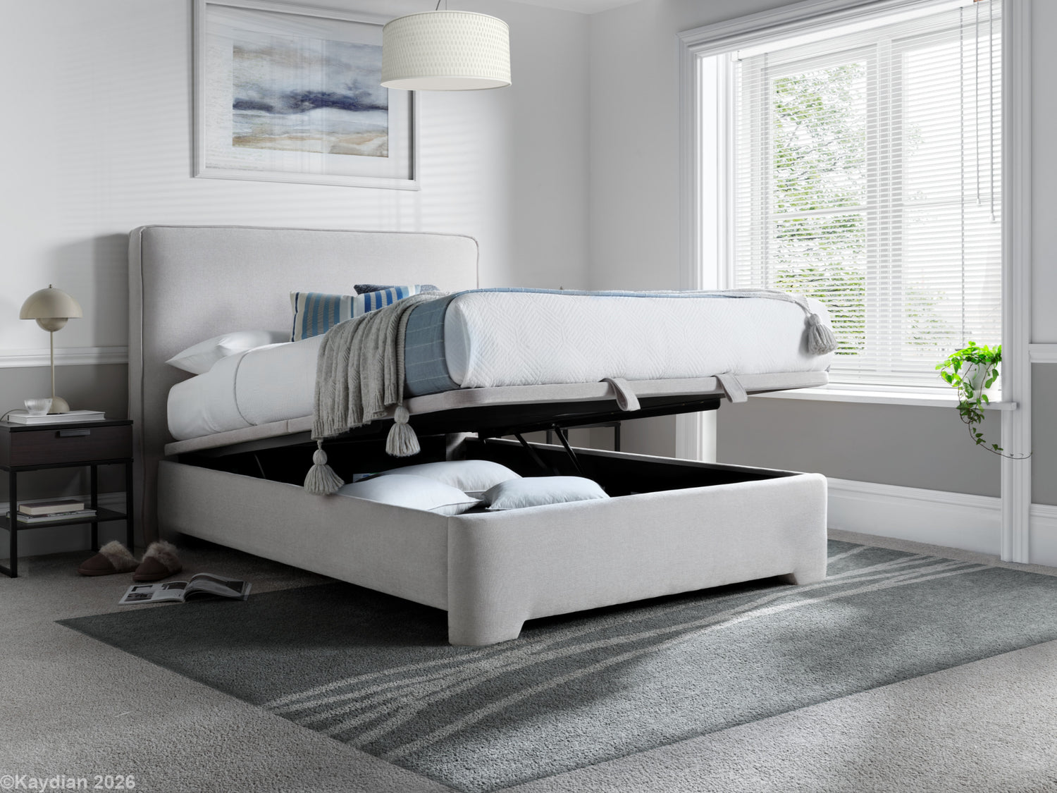 Kaydian Newland Maskat Clay Ottoman Bed-Better Bed Company