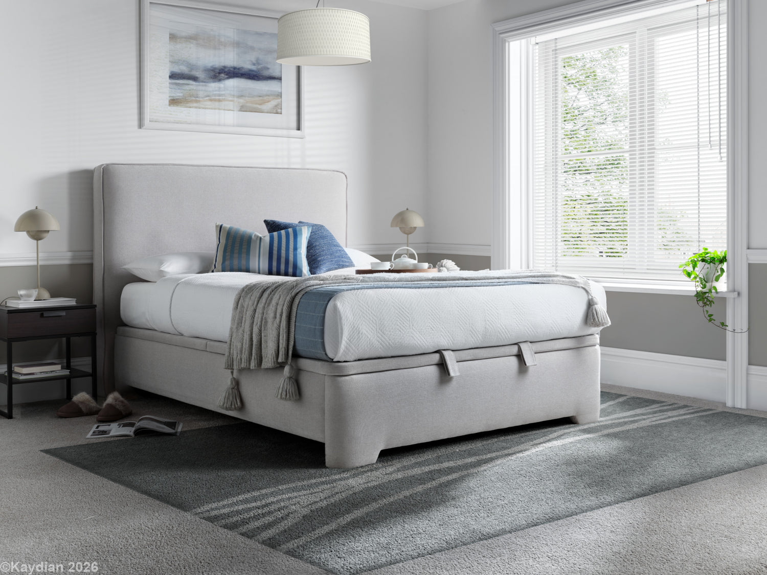 Kaydian Newland Maskat Clay Ottoman Bed-Better Bed Company