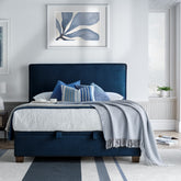 Kaydian Newton Deep Blue Ocean Ottoman Bed Lifestyle-Better Bed Company