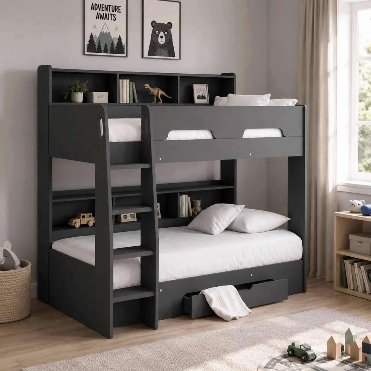 Julian Bowen Orion Bunk Bed Anthracite-Better Bed Company