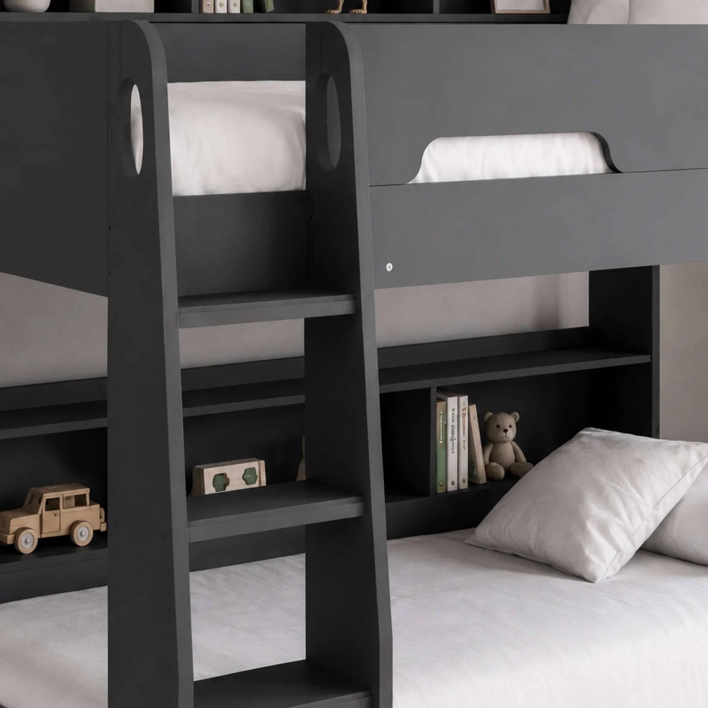Julian Bowen Orion Bunk Bed Anthracite Steps-Better Bed Company