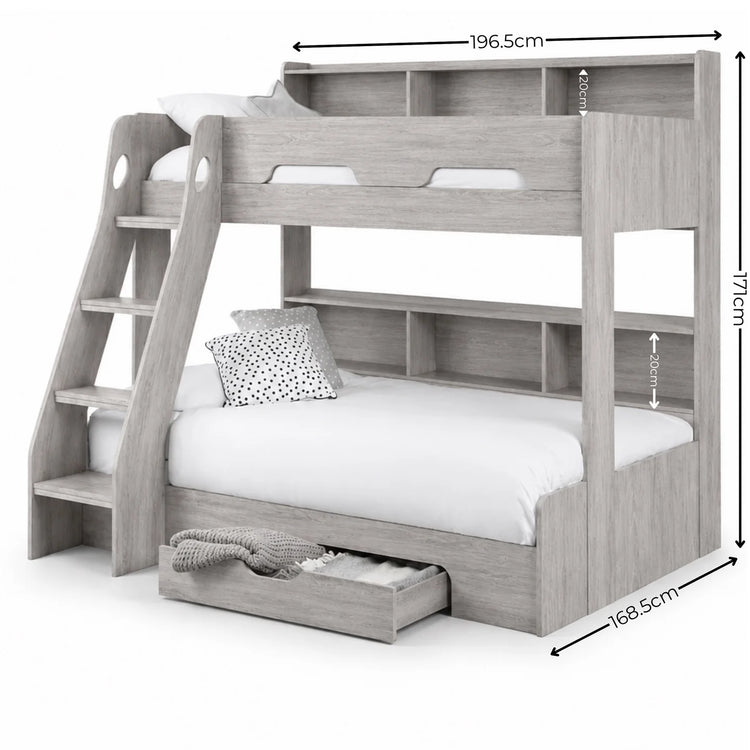 Julian Bowen Orion Triple Bunk Grey Oak Dimensions-Better Bed Company