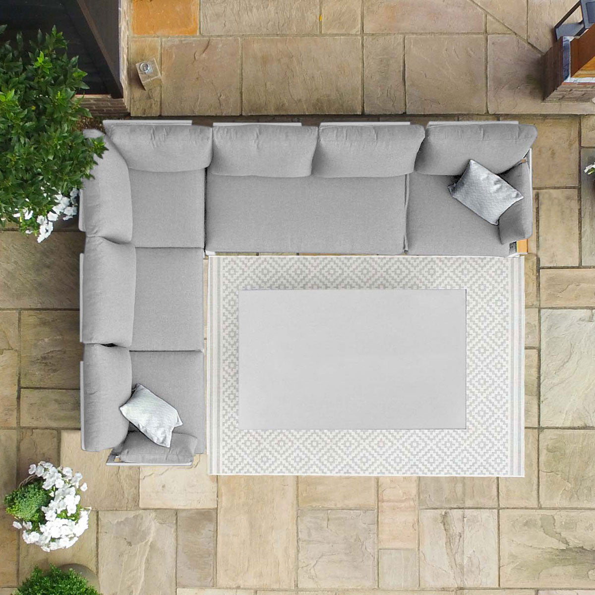Oslo Corner Group with Rising Table White Birdseye-Better Bed Company