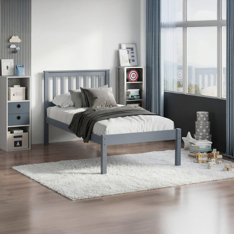 Heartlands Furniture Otto Wooden Bed Frame Grey Single-Better Bed Company