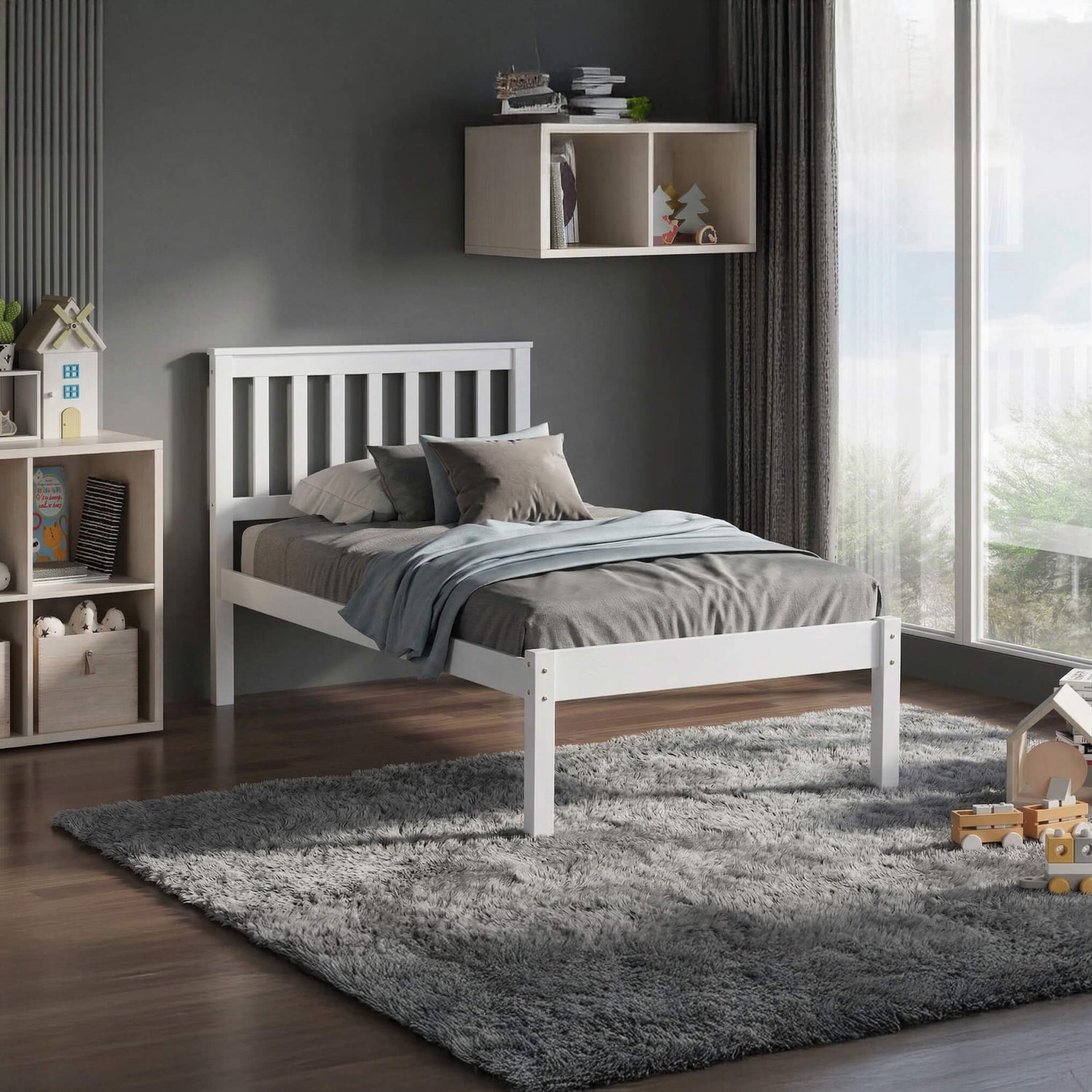 Heartlands Furniture Otto Wooden Bed Frame White Single-Better Bed Company