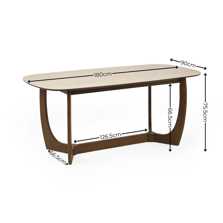Julian Bowen Portland Rectangular Dining Table Size-Better Bed Company