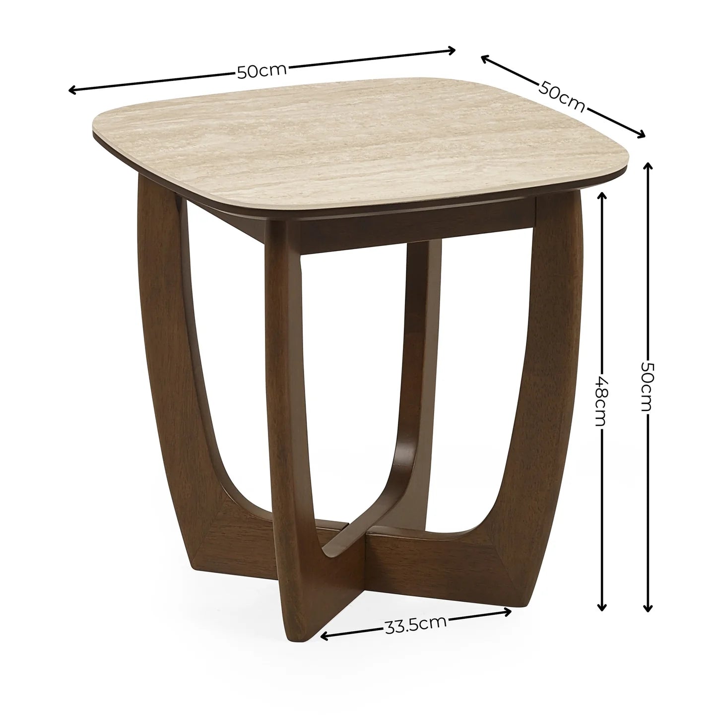 Julian Bowen Portland Square Lamp Table Size-Better Bed Company