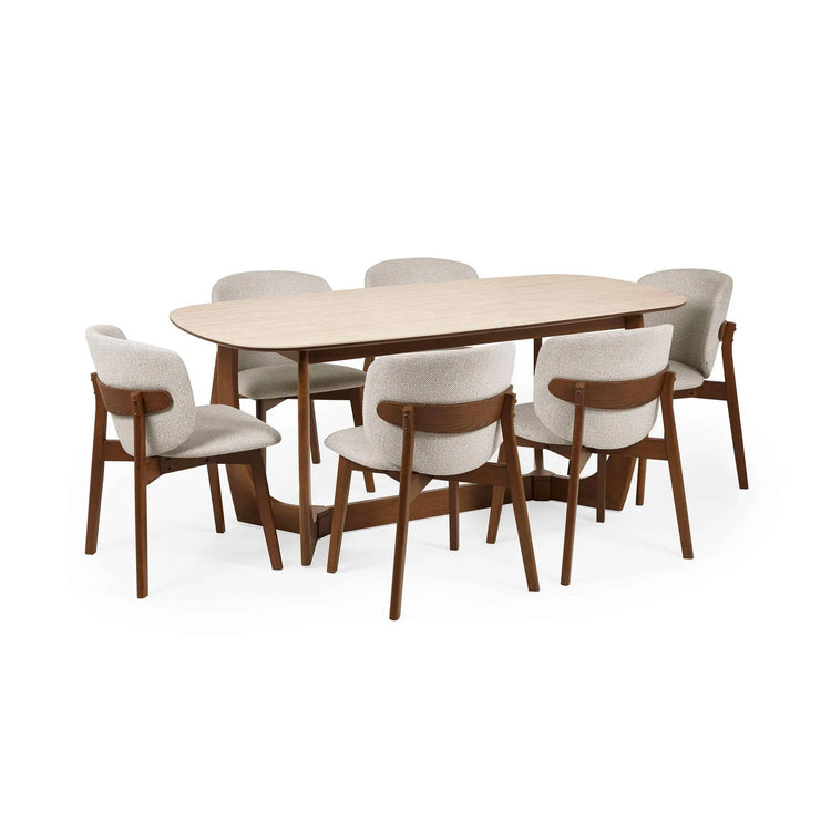 Julian Bowen Portland Upholstered Dining Chair Full Set With Table-Better Bed Company