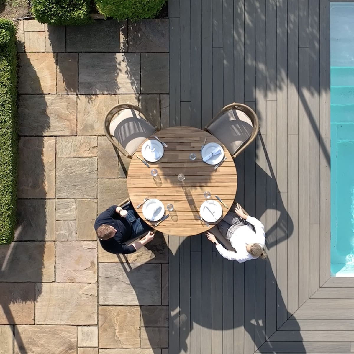 Maze Porto 4 Seat Round Dining Set Birdseye-Better Bed Company