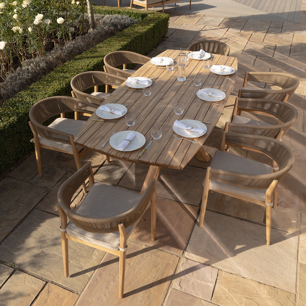 Maze Porto 8 Seat Rectangular Dining Set From Top-Better Bed Company