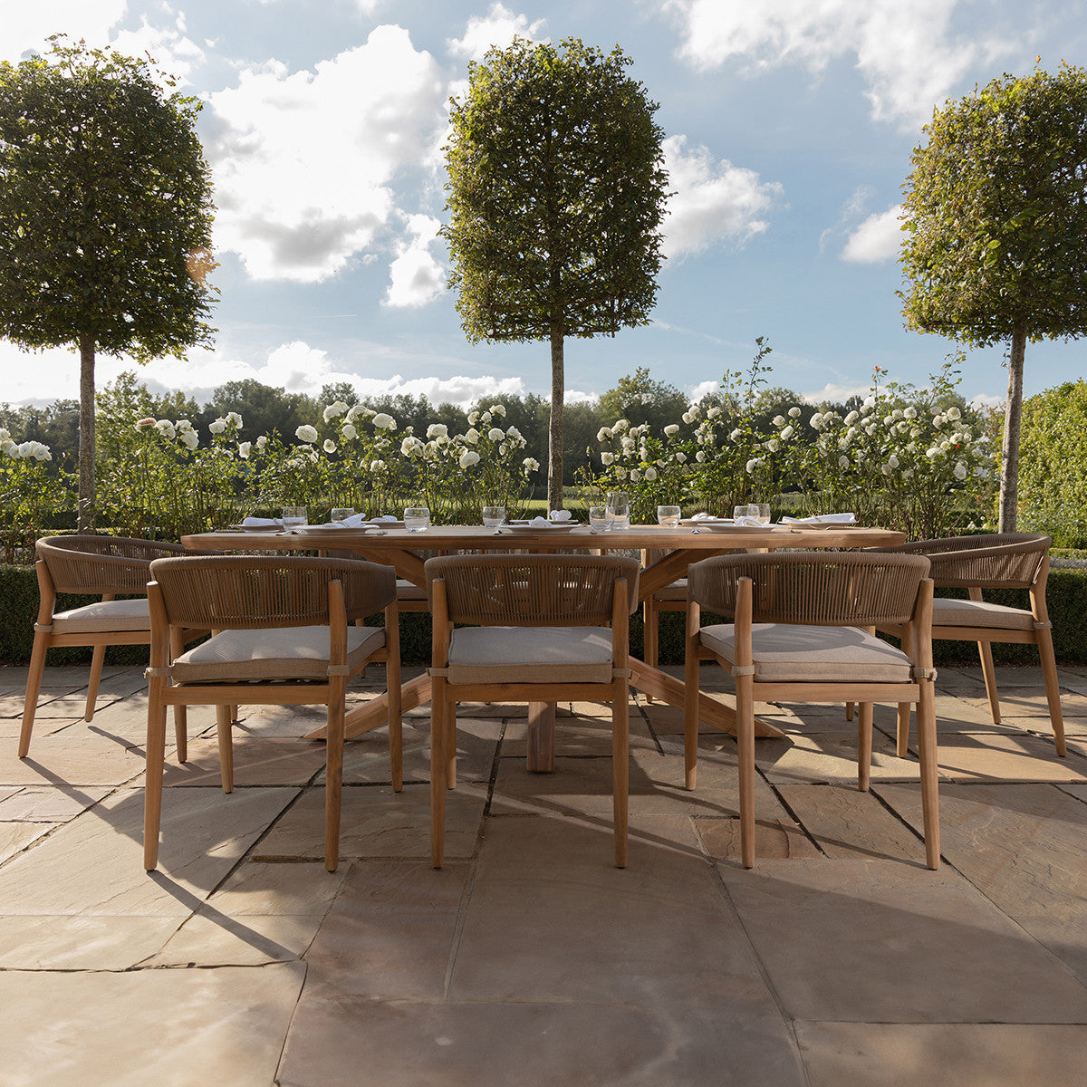 Maze Porto 8 Seat Rectangular Dining Set From Other Side-Better Bed Company