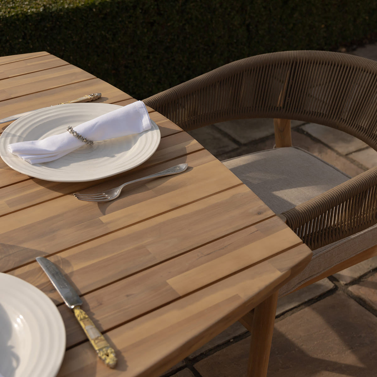 Maze Porto 8 Seat Rectangular Dining Set Table Top Close Up-Better Bed Company