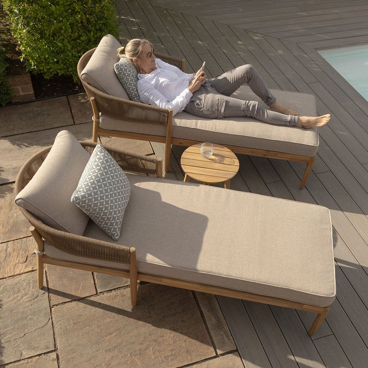 Maze Porto Double Sunlounger Set From Above-Better Bed Company