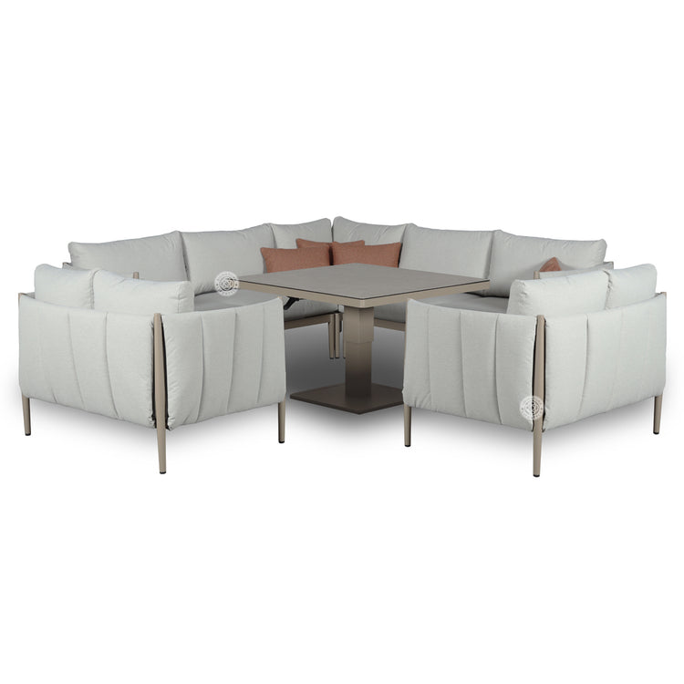 Signature Weave Pumpkin corner with loveseats and Gas Lift Table-Better Bed Company