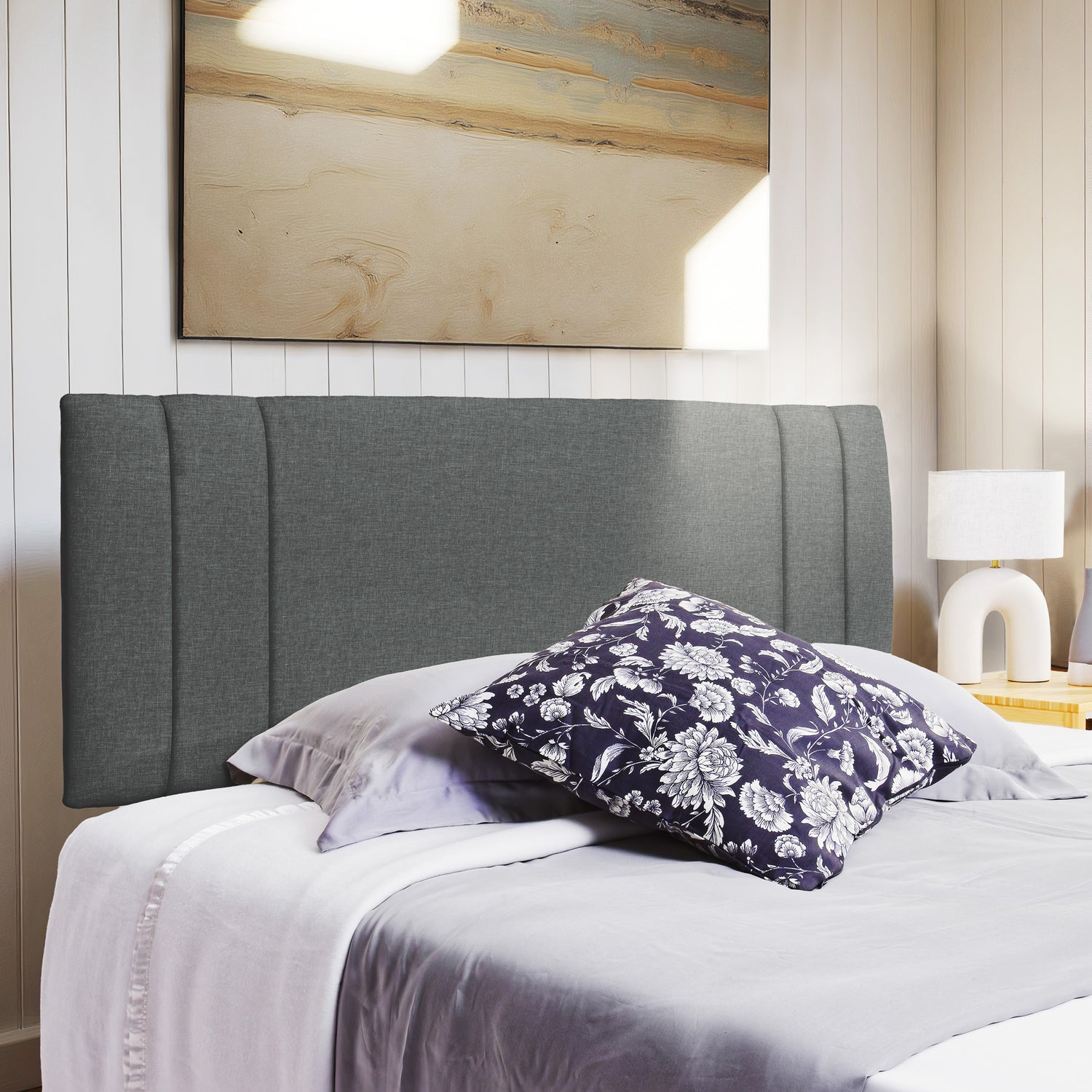 Airsprung Beds Blyth Panelled Headboard-Charcoal-Better Bed Comapny