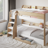 Kids Bunk Beds Flicker Storage Bunk Bed-Oak and White-Better Bed Company