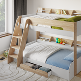 Kids Bunk Beds Flicker Storage Triple Sleeper Bunk Bed-Oak and White-Better Bed Company