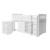 Heartlands Porto Midi Sleeper with Desk Chest & Bookcase-White-Better Bed Company