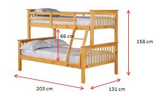 Prime Triple Sleeper bunk bed Dimensions-Better Bed Company