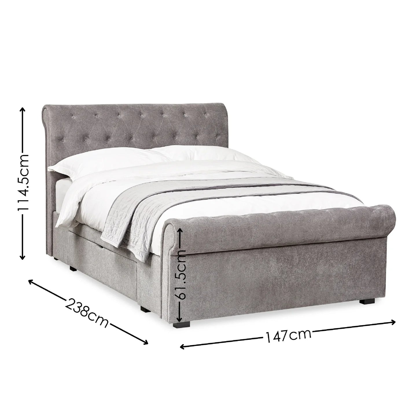 Julian Bowen Ravello Storage Bed Frame Dimensions-Better Bed Company