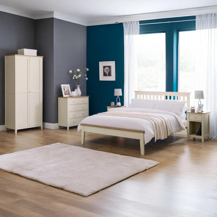 JULIAN BOWEN SALERNO SHAKER BED FRAME White and Oak-Better Bed Company