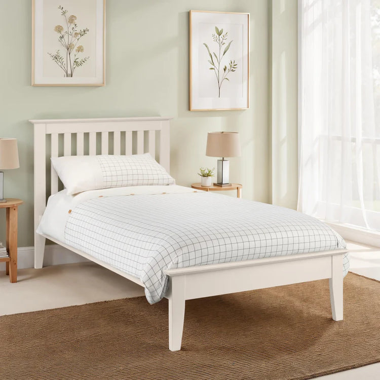 JULIAN BOWEN SALERNO SHAKER BED FRAME Single Ivory-Better Bed Company